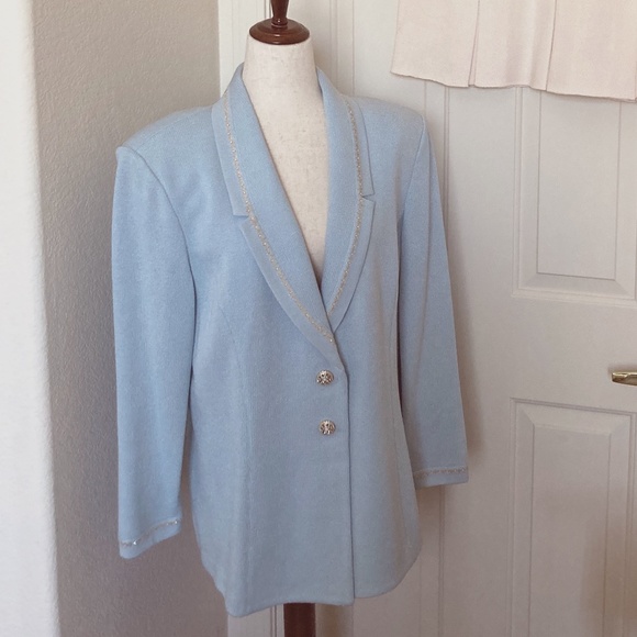 NWT - ST JOHN EVENING Crystal Embelished Knit Jacket & Ivory Skirt Size 16 - Picture 2 of 11